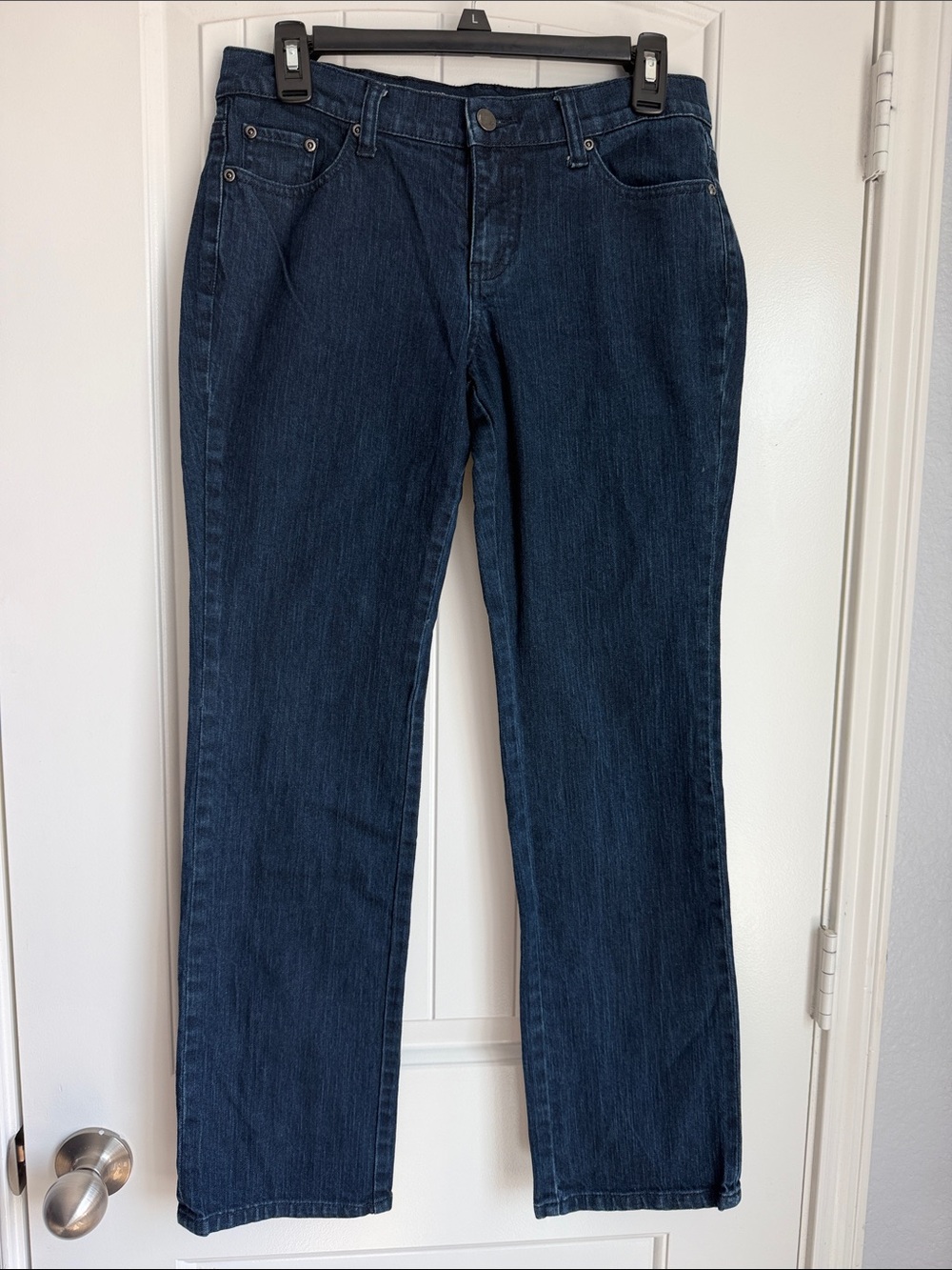 New York & Company Women's Dark Blue Straight-Leg Jeans